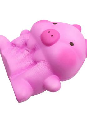 慢回捏PU1205减弹超大粉色软猪squishy绵绵捏压玩具