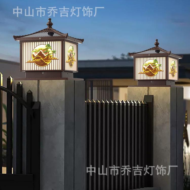 柱头灯户外防水太阳能别墅院子门柱灯景观装饰庭院围墙灯柱子灯