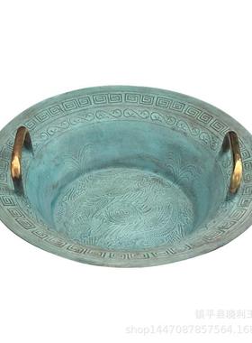 铜器龙凤摆件铜盆聚宝盆鱼洗盆龙洗盆家用金属工艺品