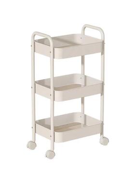 小推车置物架双扶手带轮收纳架多层零食架可移动厨房落地储物架子