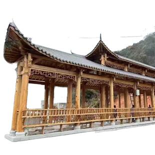 户外防腐木长廊凉亭古建长廊凉亭四六八角凉亭景区庭院文化长廊