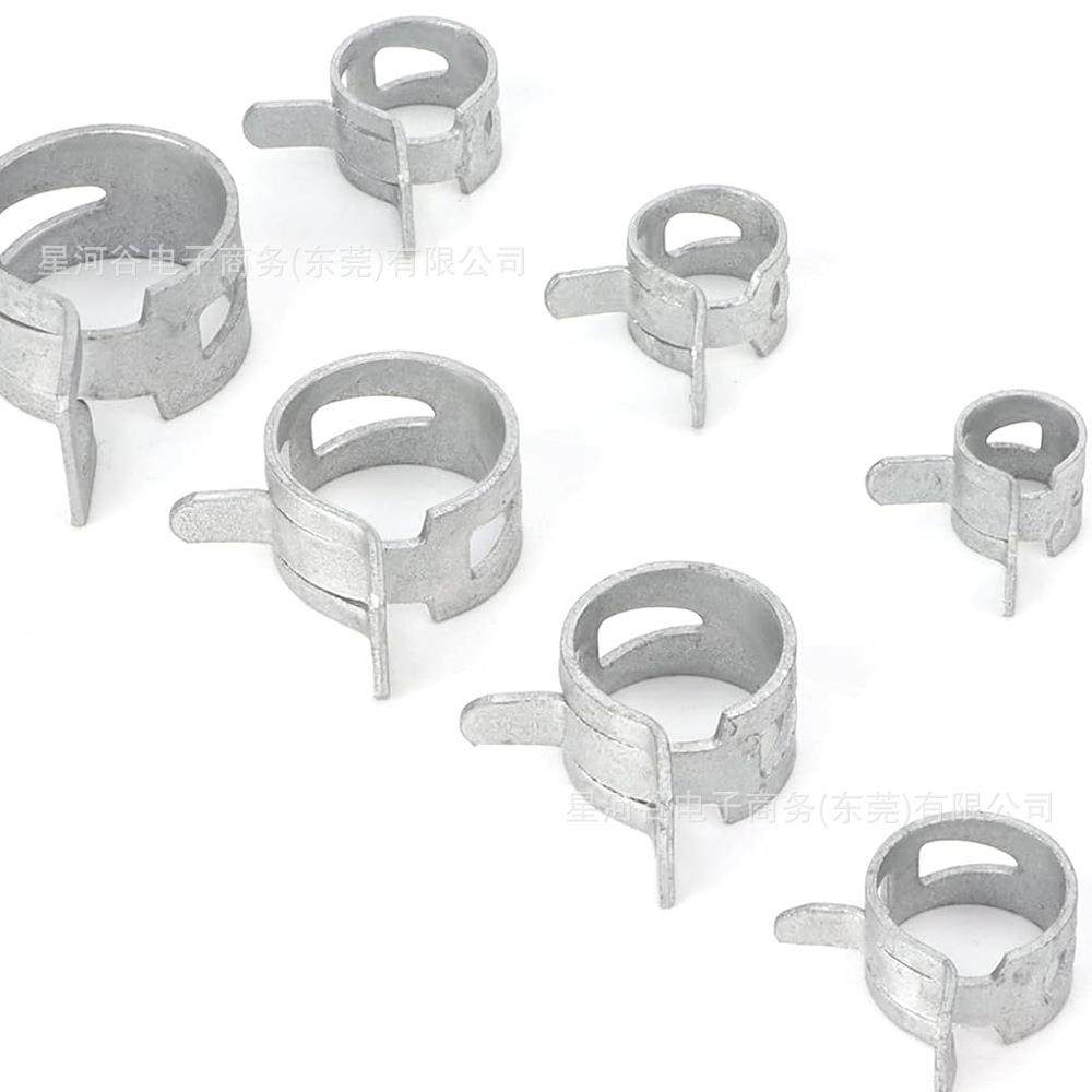 160pcs盒装银色弹簧管夹钢带型达克罗卡箍汽车油管水管喉箍,标准件/零部件/工业耗材,卡箍/抱箍/喉箍,淘宝优惠券,粉丝福利购,淘宝优惠卷
