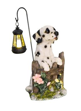 庭院树脂工艺品太阳能挂灯仿真小狗摆件花园院子玄关装饰品