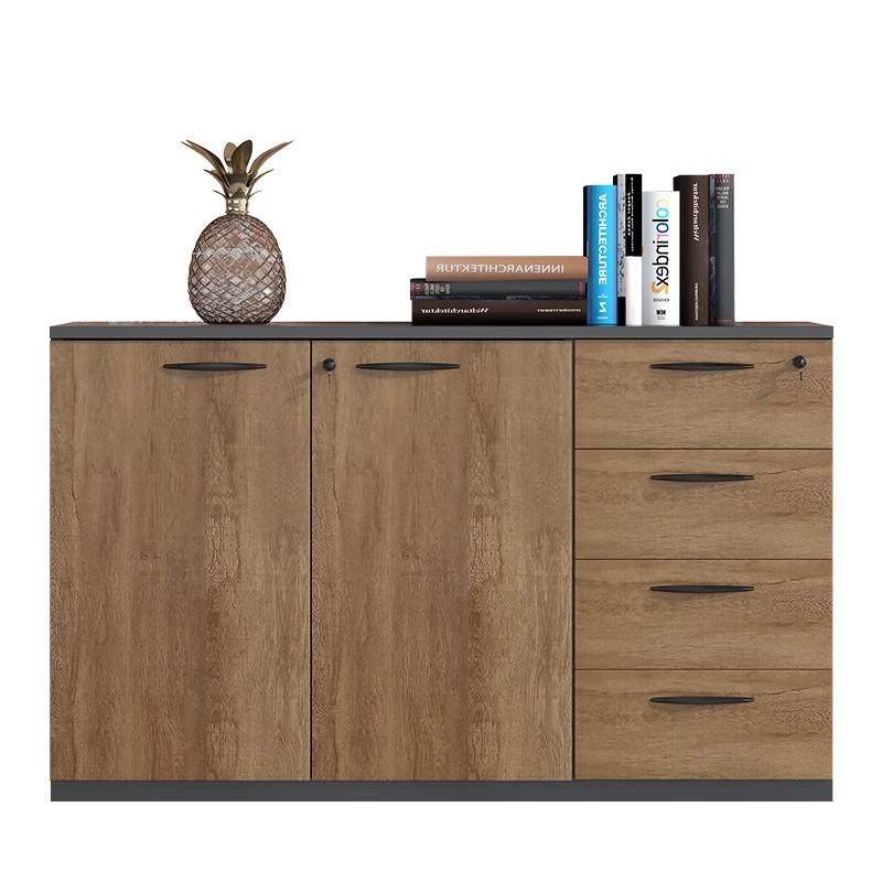 办公室文件柜矮柜木质储物柜资料柜打印机柜收纳柜落地茶水柜带锁