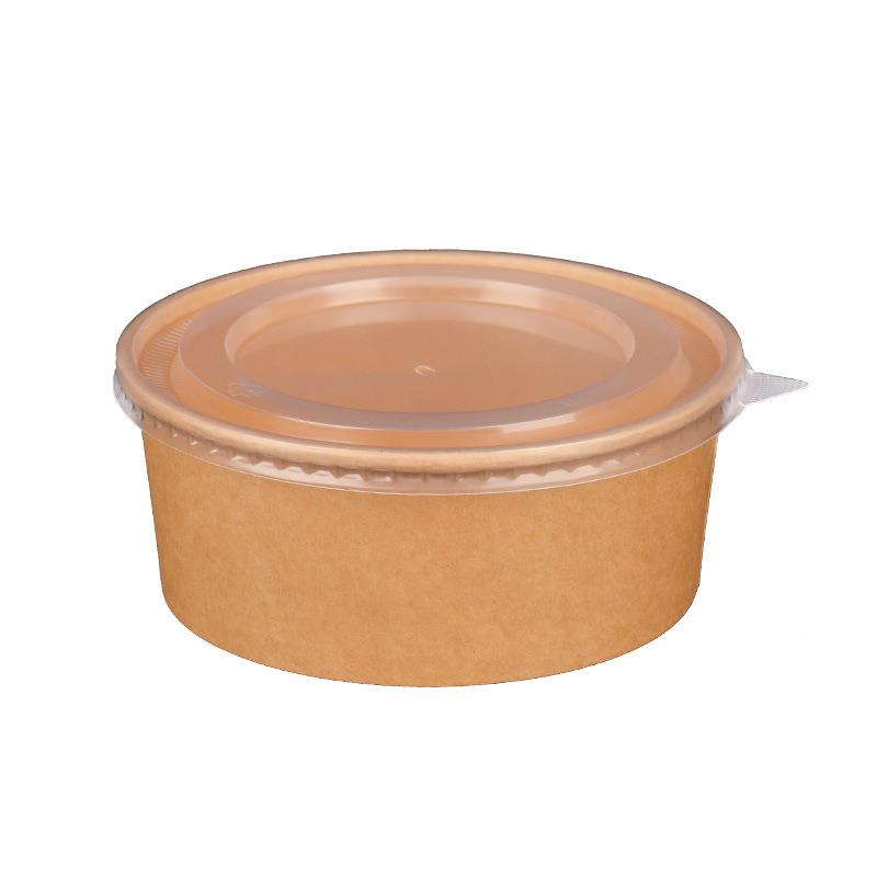 餐牛皮纸牛皮纸碗打包盒圆一次性饭盒商形用面食卤肉饭沙拉轻食卖
