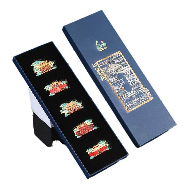 景区烤漆珐琅磁贴定做城市博物馆文创旅游logo磁性金属冰箱贴定制