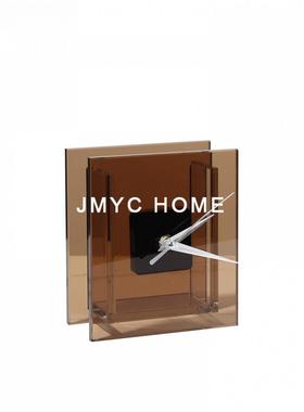 现代简约轻奢时钟摆件样板房办公室卧室家居客厅电视柜桌面装饰品