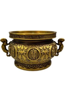 生产纯铜聚宝盆摆件招财聚财铜盆工艺品开业礼品招财摆件厂家直销