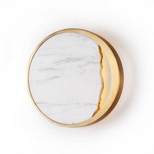 后现代轻奢大理石展厅月食创意设计师月亮过道卧室床头电视墙壁灯