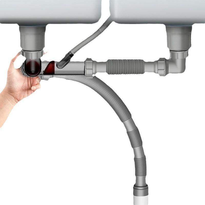 厨房下水管不锈钢洗菜盆排水管配件可伸缩防返臭味双槽下水器全套,家装主材,下水器,淘宝优惠券,粉丝福利购,淘宝优惠卷