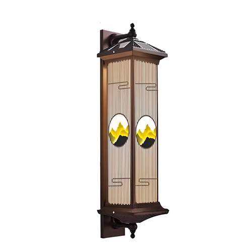 户外壁灯防水太阳能别墅大门柱中式灯日照金山壁挂灯室外庭院墙灯