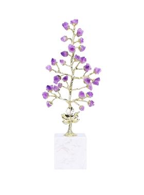 轻奢紫葡萄树大理石底座摆件家居高级感客厅软装家居装饰品