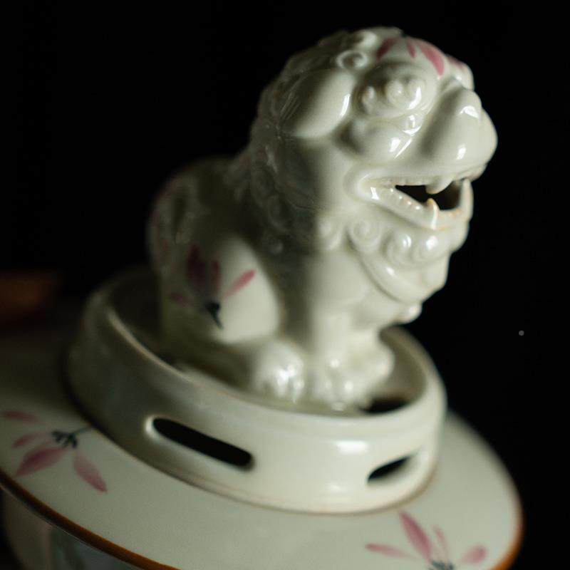 沉草木灰纯手绘粉兰JHTC-XL-花陶瓷狻猊茶瑞兽香炉熏香炉香檀香香,餐饮具,整套茶具,淘宝优惠券,粉丝福利购,淘宝优惠卷