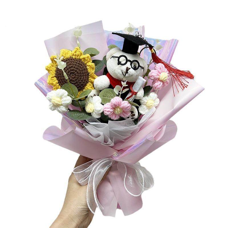 创意卡毕通博士小熊向日葵花束业礼物送同学子088孩师老毕业季礼,家居饰品,餐桌花艺,淘宝优惠券,粉丝福利购,淘宝优惠卷