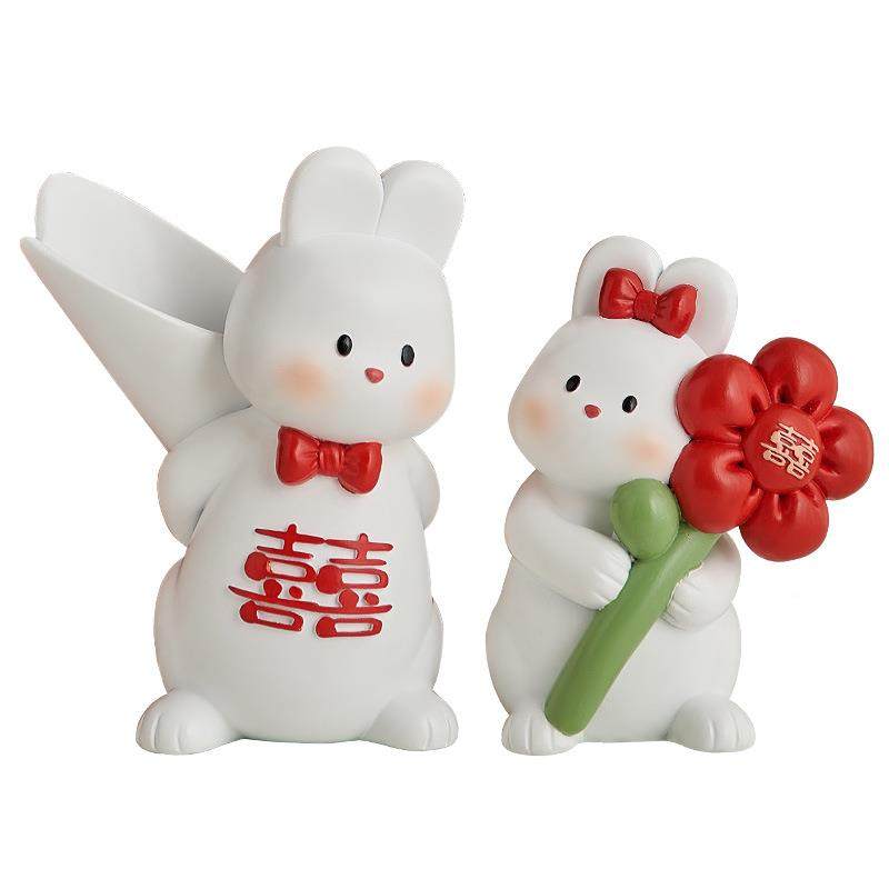 礼兔子花室布瓶摆件客厅插花卧婚房置装饰SHBB2541品情侣订婚结婚,家居饰品,花瓶,淘宝优惠券,粉丝福利购,淘宝优惠卷