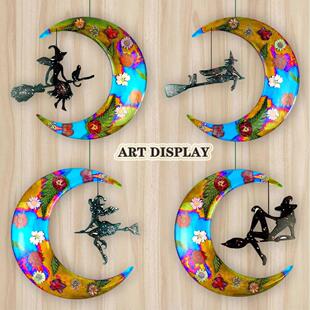 圣节月亮水晶滴胶模具带件女巫装饰DIY装万4圣节X-080202派对万家