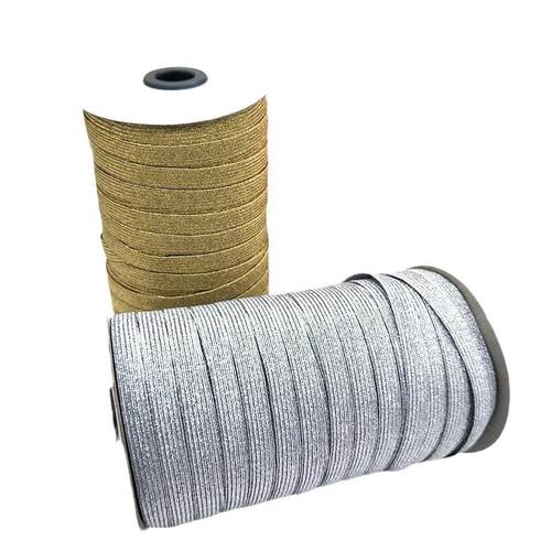 厂家直销3030.3M金银走马带紧0.6CM扁松带09CM高弹力织带金C松.紧