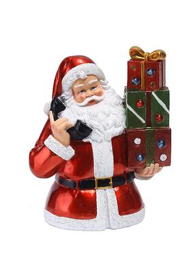 圣客诞节光发圣诞老人家摆件居饰品厅桌面树脂RRW126-A工艺品摆饰