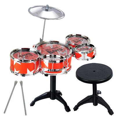 ICW儿童仿真架子鼓地五鼓音乐玩具打击乐器爵鼓士鼓玩具摊