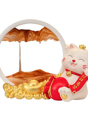 创意工艺品摆家居设客厅装饰件品办公室玻桌bj834-面礼品摆流沙画