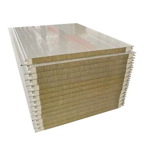 聚氨酯封边岩棉夹心板彩钢岩棉板建筑屋面外用防火保温机制岩棉板