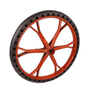 厂管家胎供应红叉圈实心轮宝石pu外斗车花轮橡胶力车轮26寸轮子