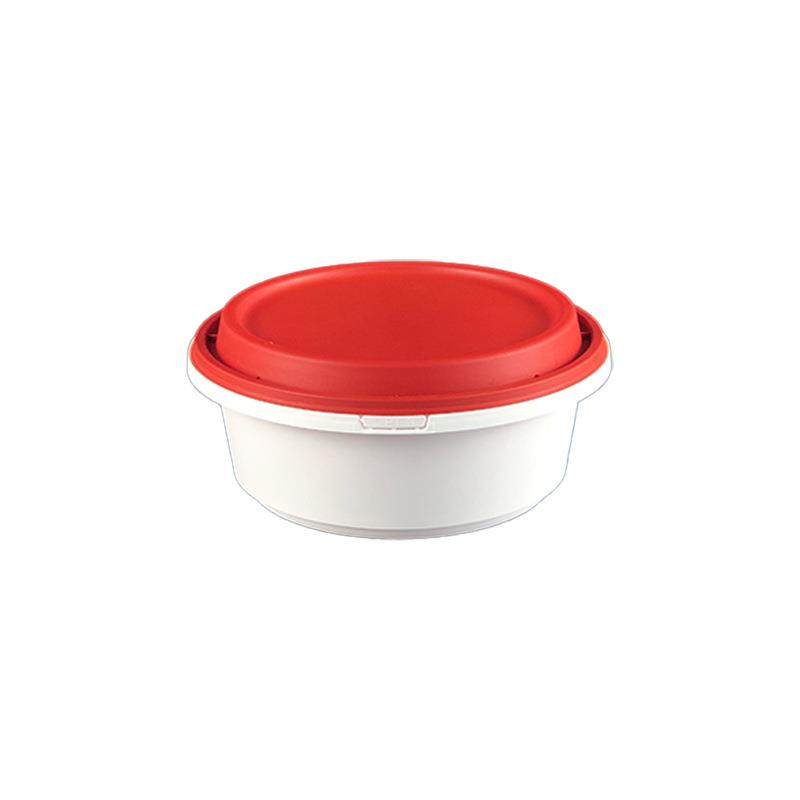 一次性锁扣碗外卖打包盒加厚锁扣带盖防盗扣密封汤碗圆形高档餐盒