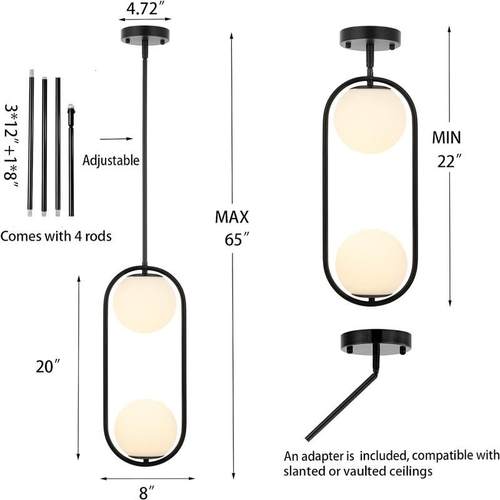 北欧轻奢床头玻璃吊灯厨房岛背景墙卧室餐厅吧台长杆旋转吊灯