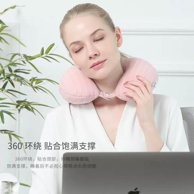 二合一泡沫粒子护颈枕u型枕头 办公室午睡枕户外旅行抱枕 两用枕