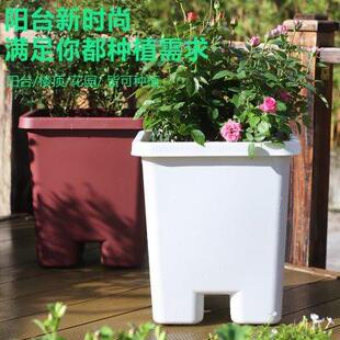 家用阳台种树专用箱懒人塑料花盆自吸水盆栽果树花卉种菜植箱室外