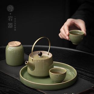 客厅办公室小型泡茶器一壶二杯茶盘简易茶具 家用功夫茶具茶壶套装