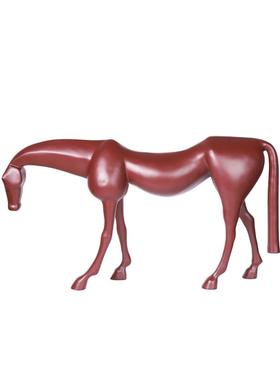 北欧简约样板房玄关电视柜树脂动物蓝色红色马雕塑摆件家居装饰品