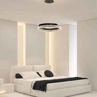 轻奢卧室吊灯现代简约房间书房圆环吊灯高级感2023年新款 主卧吊灯