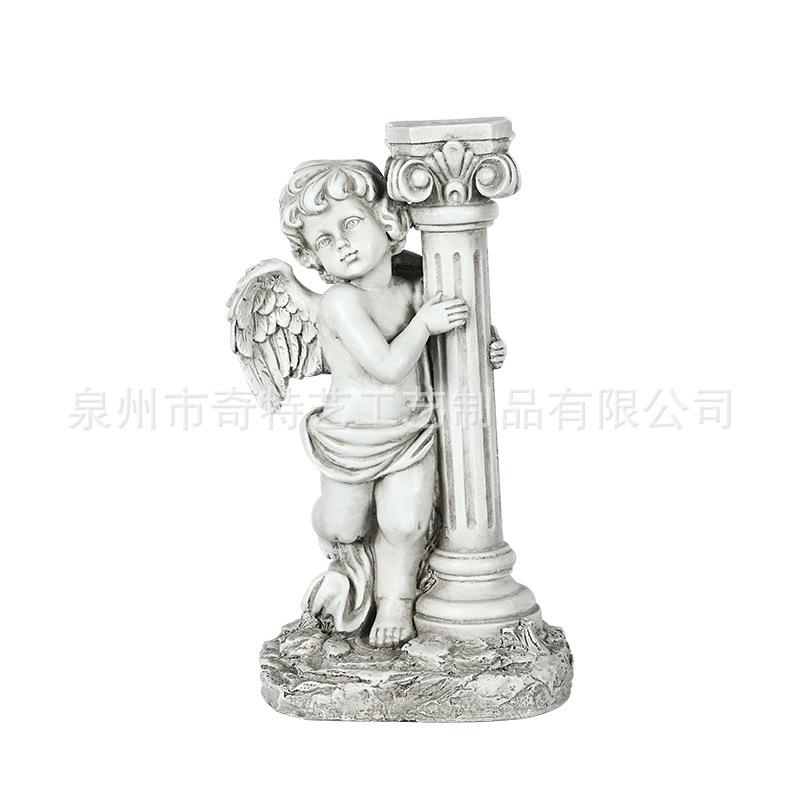 厂家树脂工艺品摆件仿古太阳能天使庭院户外花园景观装饰雕塑
