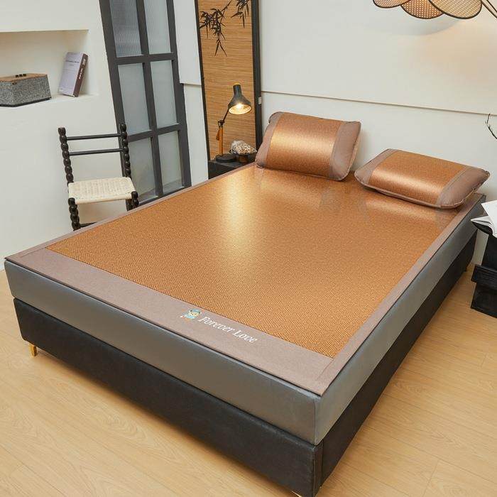 高档绣花冰藤席三件套冰丝席藤席凉席三件套,床上用品,冰丝席,淘宝优惠券,粉丝福利购,淘宝优惠卷