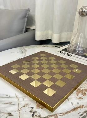 高档国际象棋儿童学生成人棋盘西洋棋样板房书房装饰摆件