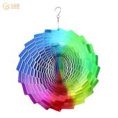 厂家新款 D风转风铃田园花园装 饰不锈钢七彩隧道旋转挂饰