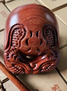 紫檀木木鱼台湾木鱼实木雕刻居士佛门木鱼老式鱼雕木鱼法器小木鱼