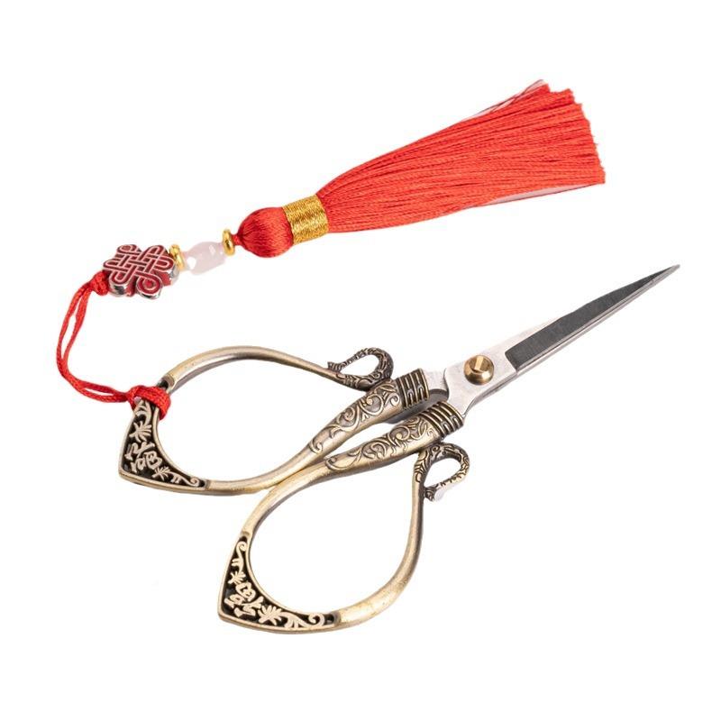 家用复道剪刀古不锈钢手工剪纸刀茶叶袋剪线头剪小子中式茶配dat1