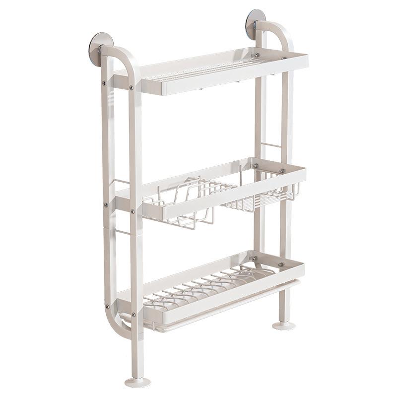 厨F985TT5T纳房置物架水槽窄边沥水碗架免架打孔碟上墙放碗盘收洗