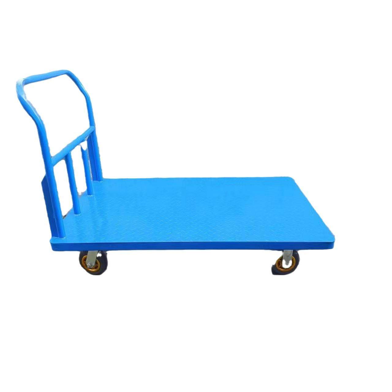 手推车小拉车折叠搬货运货四轮静音轮拉货车物流平板车搬运车拖车