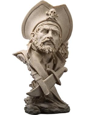 北欧创意简约抽象海盗船长工艺品摆件家居隔断柜客厅装饰品