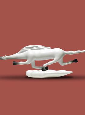 创意艺术马雕塑摆件追风飞马酒店大堂客厅办公室桌面装饰艺术摆设