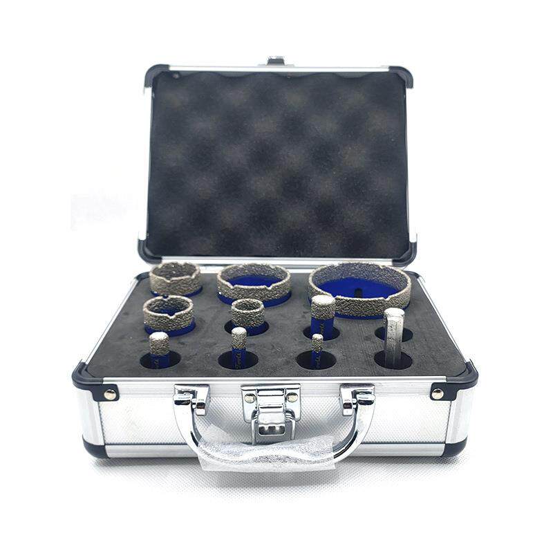 M14钎焊金刚石开孔器11PCS铝合金套盒带转换接杆专用款10支装