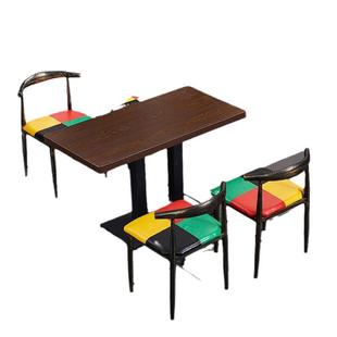 厂家直供食堂奶茶快餐店餐桌椅家用客厅实木餐桌椅组合吃饭桌子