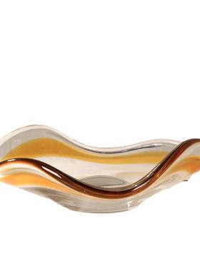 琉璃异形水果盘轻奢艺术摆件客厅样板房售楼处酒店茶几桌面装饰品