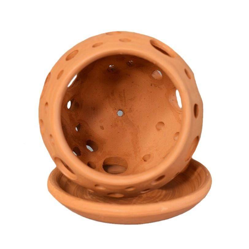 北欧风格赤陶土镂石空红土花盆盆ins风形带底托带孔透气花斛兰花,家居饰品,花盆,淘宝优惠券,粉丝福利购,淘宝优惠卷