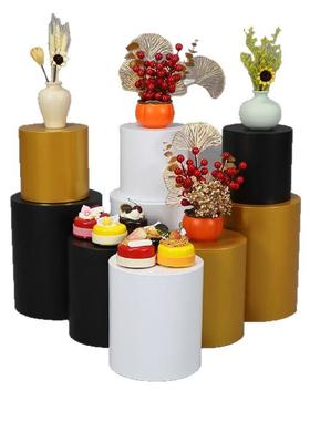 婚礼圆柱体糕架派会077对宴装饰置甜蛋品台橱窗创意展示布架摆件