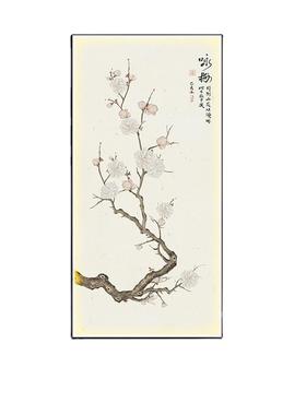 喜上眉梢新中入户关玄装饰画ledQZ202110式光发灯画花鸟竖版走廊