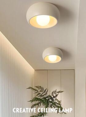 原木中古奶油风道廊AJY灯现代简约圆吸形阳台过灯创意走入户玄关